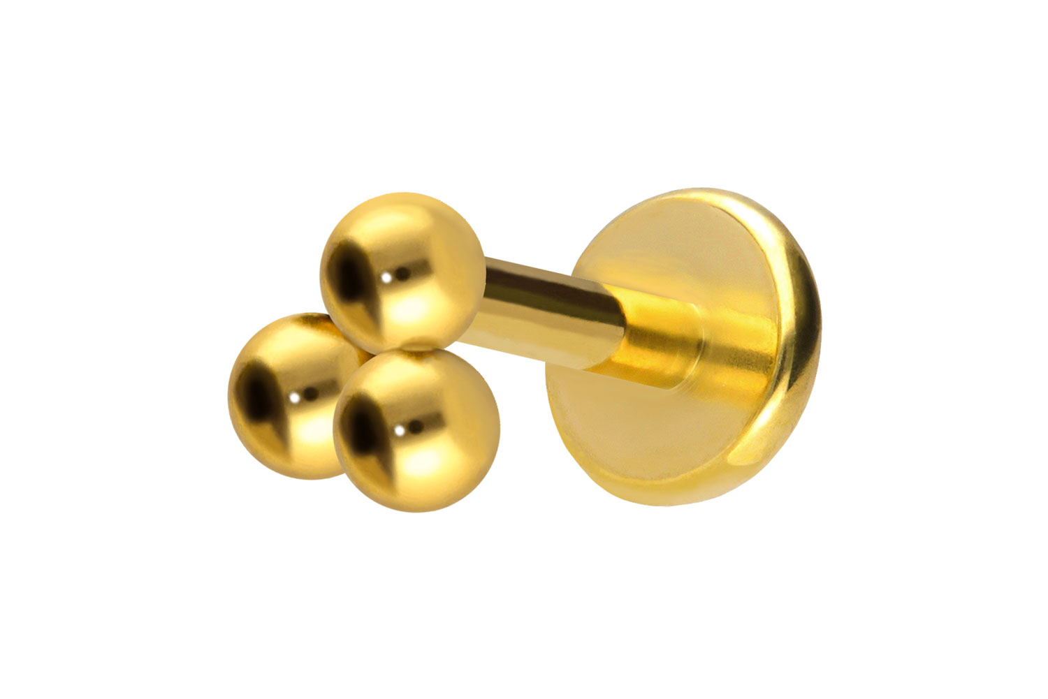 Titan Labret Piercing mit Push Fit 3 KUGELN